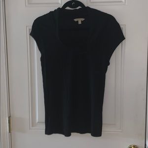 Banana Republic Black Cowl Neck Short Sleeve Tee